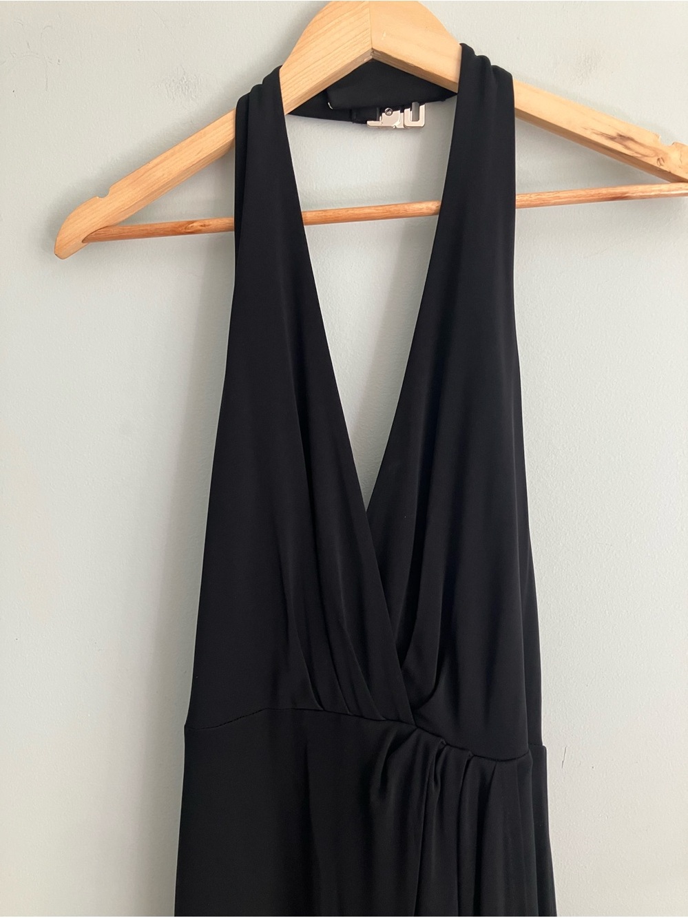 WHBM Black Halter Sleek Maxi Dress Size 6 - Picture 4 of 15